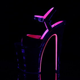 Pleaser XTREME-809TT 8" Heel, 4" PF Two Tone Ankle Strap Sandal