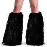 Demonia YETI-08 Adult Black Faux Fur Boot Sleeve, Leg Warmer