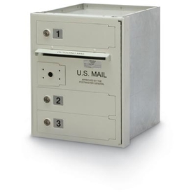 Postal Products Unlimited N1027860 3-Door 4C High Security Horizontal Mailbox, Postal Grey