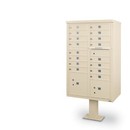 Postal Products Unlimited N1029596 16 Door F Spec Cluster Box Unit with Pedestal, Sandstone