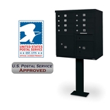 Postal Products Unlimited N1031541 8 Door F-Spec Cluster Box Unit with Pedestal, Black