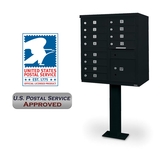 Postal Products Unlimited N1031542 12-Door F-Spec Cluster Box Unit with Pedestal, Black