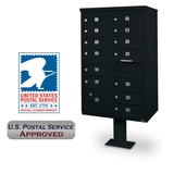 Postal Products Unlimited N1031544 13-Door F-Spec Cluster Box Unit with Pedestal, Black
