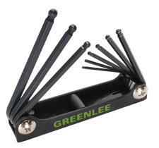 Greenlee 0254-12 Wrench,Hex-Key Ball-End 9 Pc