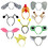 TOPTIE Wolf Plush Animal Headbands for Christmas Decorations, Ear Horn Hair Hoop for Kid & Adult, Dress-Up Party Supplies