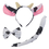 TOPTIE Cow Animal Ears Headband, Bow Tie, Tail, Zoo Jungle Safari Animals Dress up Halloween Party Costume Accessories
