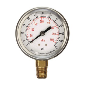 Blue Star 2.5" Replacement Pressure Gauge, 60 PSI, Steel case