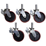 Grip Star GS781465 Red PVC heavy duty casters