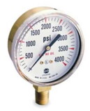 Blue Star 2-1/2 X 100 Brass Low Pressure Gauge, Packaged In Box