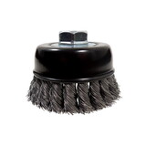 Sand Star SS3CK875 3 Cup Brush, 20 Knots , .020 Carbon, 7/8 Trim, 5/8-11 Nut, 12,500 RPM