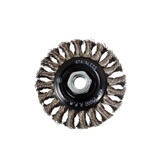 Sand Star SS4WK625SS020 4 Wheel Brush, 20 Knots , .020 Stainless , 3/4 Trim, 1/2 Face, 5/8-11 Nut, 20000 Max RPM