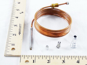 BASO Gas Products K19AT-60 Thermocouple, Super Slim Jim Universal Replacement, Spring Clip, 25-35 mV Open Circuit mV Range, 60 " Length, Used in Standing Pilot Ignition Systems