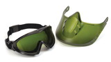 Pyramex GG504TSHIELDIR3 Capstone Direct/Indirect Goggle With Ir3 Lens And Green Tinted Faceshield Attachment