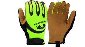 Pyramex GL104HTS Gloves Leather Padded Palm Hook & Loop Small