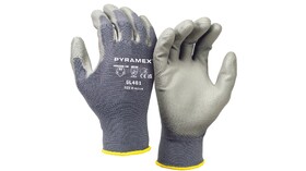 Pyramex GL401HTXS Hangtag Pu Glove 13G Nylon Liner Gray Xs