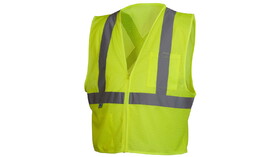 Pyramex RCZ2110M Safety Vest Hi Vis Lime Vest With Reflective Tape Size Medium