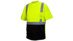 Pyramex RTS2110BM T Shirt Hi Vis Lime T Shirt Size Medium Lightweight Polyester Moisture Wicking Material T Shirt With Black Bottom