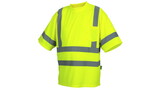 Pyramex RTS3410M Class 3 Heat Sealed Short Sleeve T Shirt In Hi Vis Lime Size Medium