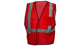 Pyramex RV1227S-M Red Vest W/Reflect Small Med
