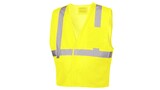 Pyramex RVHL2510BRDM Safety Vest Hi Vis Lime With 5 Point Dring Size Medium