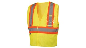 Pyramex RVHL2710BRM Safety Vest Hi Vis Lime With 5 Point Break Size Medium