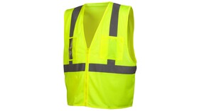 Pyramex RVZ2110CPS Class 2 Economy Vest With Clear Pocket Lime Small
