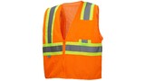 Pyramex RVZ2220SEM Safety Vest Hi Vis Orange Self Extinguishing Size Medium