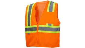 Pyramex RVZ2220SEM Safety Vest Hi Vis Orange Self Extinguishing Size Medium