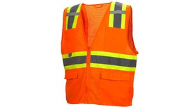 Pyramex RVZ2320S Safety Vest Hi Viz Orange All Mesh Size Small