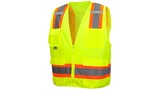 Pyramex RVZ2410SEM Safety Vest Hi Vis Lime Self Extinguishing Size Medium