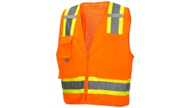 Pyramex RVZ2420SEM Safety Vest Hi Vis Orange Self Extinguishing Size Medium