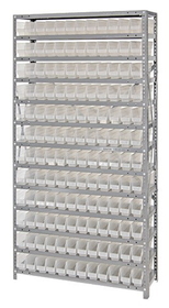 Quantum 1275-100CL Clear-View Shelf Bin Units, 12" x 36" x 75"
