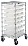 Quantum BC212439M2CL Clear-View Bin Cart With Clear Dividable Grid Containers, 24
