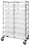 Quantum BC214069M1DCL Double Bay Bin Cart With Clear-View Dividable Grid Containers, 24"W x 40"L x 69"H Bin Cart with 14 Clear Bins