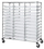 Quantum BC216069M2TCL Triple Bay Bin Cart With Clear-View Dividable Grid Containers, 24"W x 60"L x 69"H Bin Cart with 33 Clear Bins