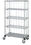 Quantum M1848CG46RE-5 3 Sided Stem Caster Wire Shelf Cart With Rods & Tabs, 18"W x 48"L x 69"H Mobile Cart