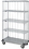 Quantum MD1836CG47RE-5 3 Sided Dolly Base Wire Shelf Cart With Rods & Tabs, 18"W x 36"L x 81"H Mobile Cart