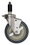 Quantum WR-00HS Stem Casters, Four Swivel 5" x 1-1/4" Polyurethane Stainless Steel Casters, 2 with brake