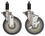 Quantum WR-00HS Stem Casters, Four Swivel 5" x 1-1/4" Polyurethane Stainless Steel Casters, 2 with brake