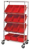 Quantum WRS-5-92035 Slanted Wire Shelving Units With Dividable Grid Containers (Outside Dimensions: 36