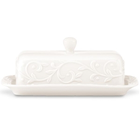 Lenox 826012 Opal Innocence Carved&#153; Covered Butter Dish