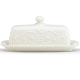 Lenox 847558 French Perle White&#153; Covered Butter Dish