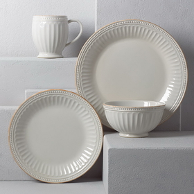 Lenox 856883 French Perle Groove White&#153; 4-piece Place Setting