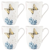 Lenox 869578 Butterfly Meadow Hydrangea® 4-piece Mug Set