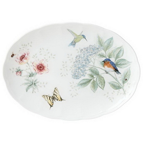 Lenox 882266 Butterfly Meadow Flutter&#174; Eastern Bluebird 16" Oval Serving Platter