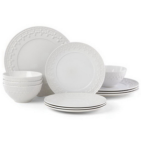 Lenox 884531 Chelse Muse Fleur White&#8482; 12-piece Dinnerware Set