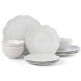 Lenox 884535 Chelse Muse Floral White&#8482; 12-piece Dinnerware Set