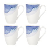Lenox 885151 Indigo Watercolor Stripe™ 4-piece Mug Set