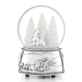 Reed & Barton 886529 North Pole Bound&#153; Polar Bear & Cubs Musical Snowglobe