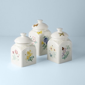 Lenox 888255 Butterfly Meadow Square Canisters 3-piece Set